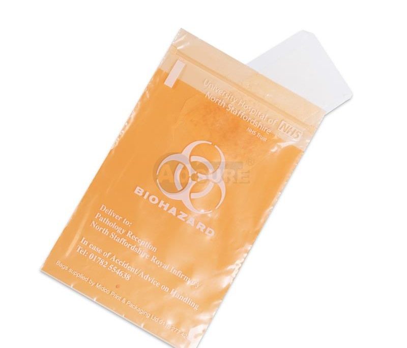 custom biohazard specimen bags with absorbent pad